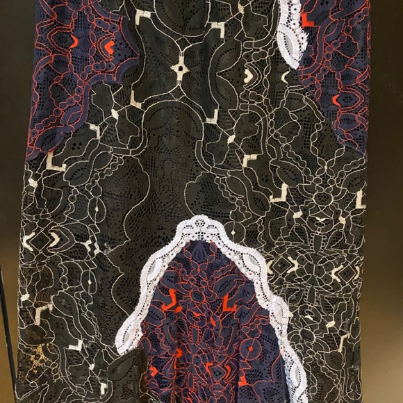 Jonathan Simkhai Black and Blue lace Midi Skirt - Picture 8 of 9